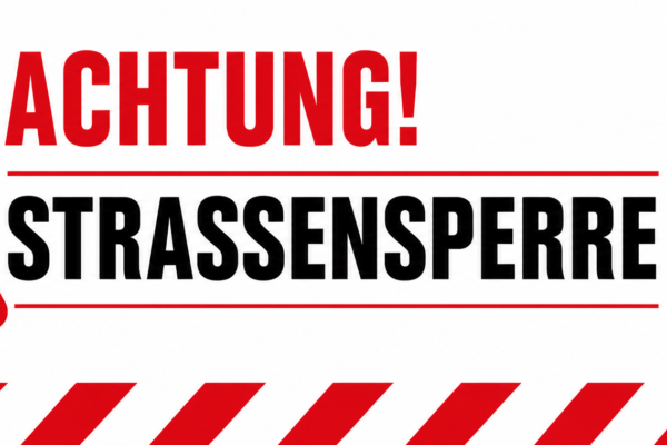 Beitragsbild für den Hinweis auf die Straßensperre der L112