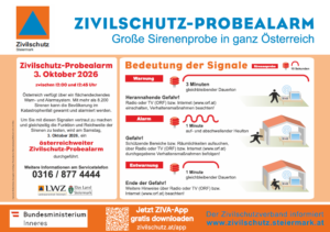 Informationsplakat für den Probealarm